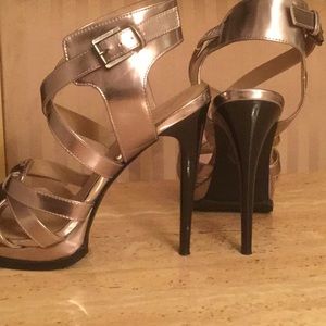 Beau & Ashe Gunmetal Sabrah Sandal black “5” heel
